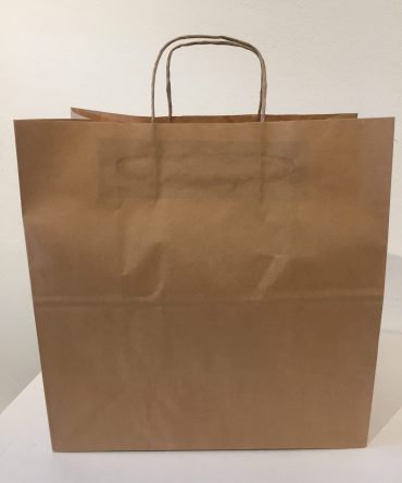 BOLSA KRAFT CUADRADA CON MANIJA  /  50 unds
